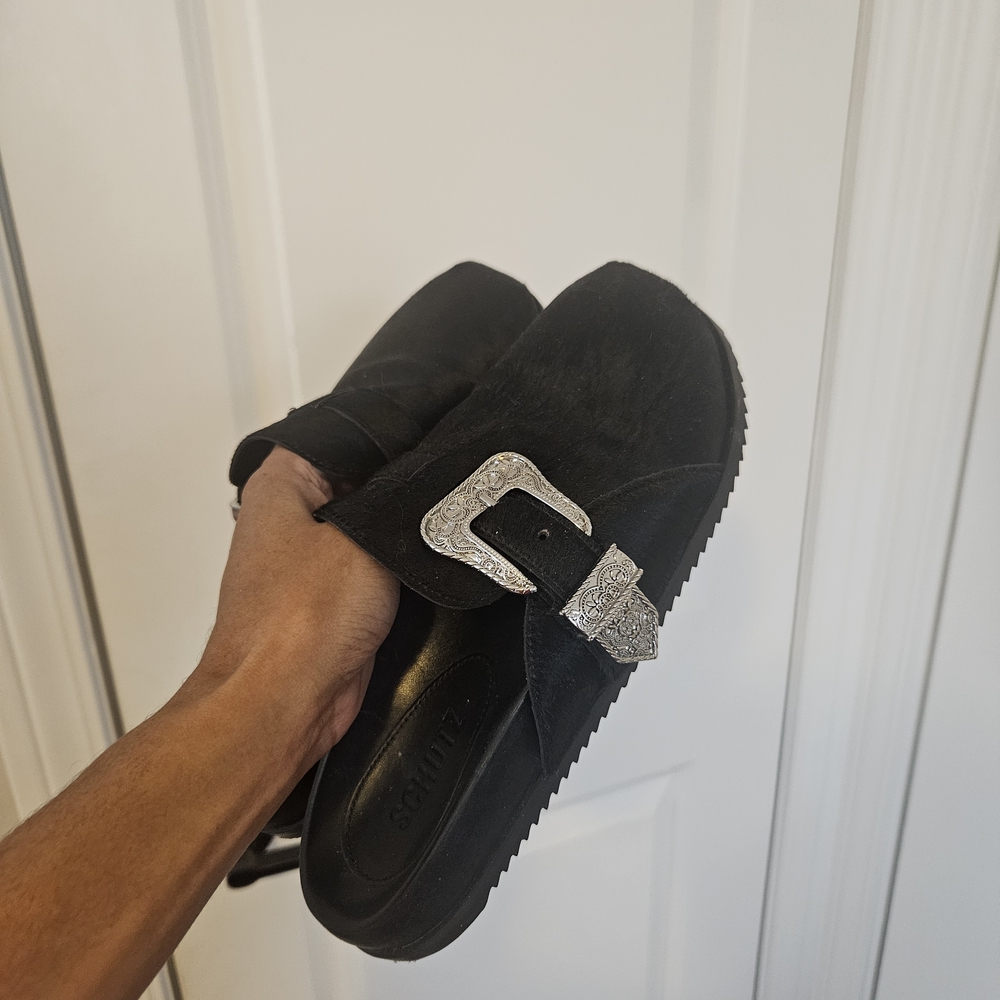 Schultz Calf Hair Clogs